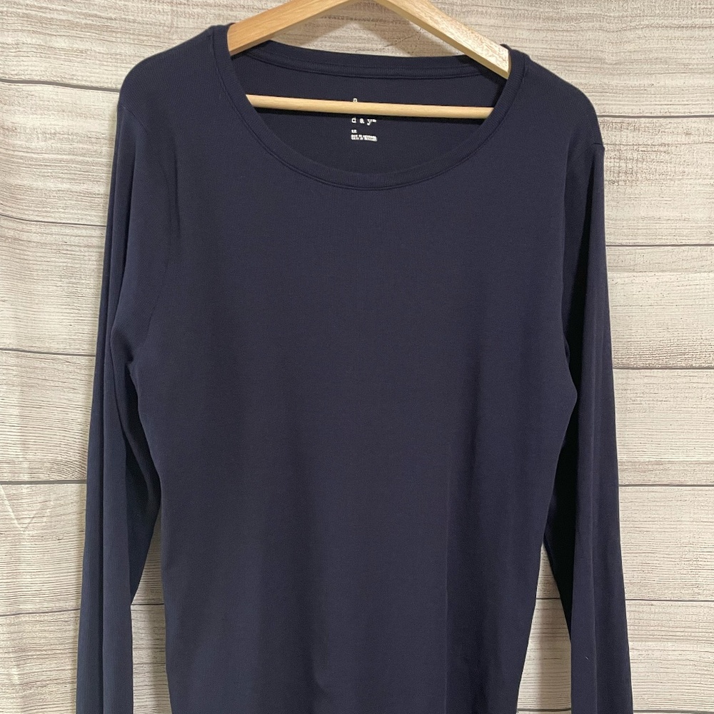 A New Day Ribbed Long Sleeve Tee, Plus Size
